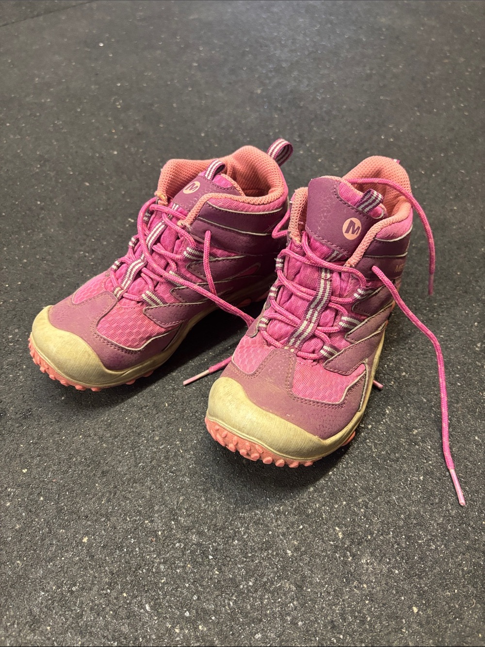 Merrell Pink and Tan Kids Trail Boots
